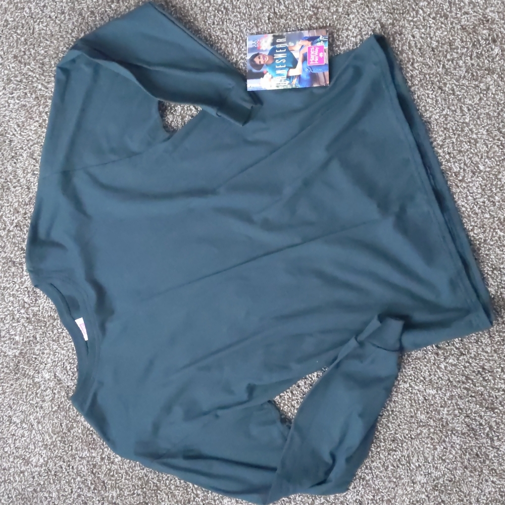 NWT! Vintage 90s Hanes Her Way Forest Green Long Sleeve Top, Size M
